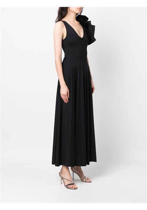 Black ruffle-detail maxi dress - MAYGEL CORONEL women MAYGEL CORONEL | VT009BLK